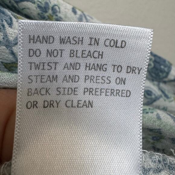 Cynthia Rowley Women’s Top 1X Green Floral Paisley Boho Cottagecore Ruffle - Picture 9 of 14